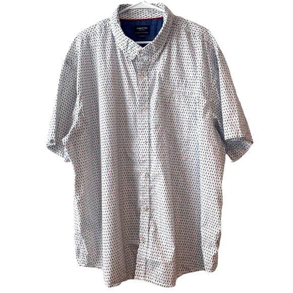 Geometrix New York Other - MENS Geometrix New York Button Down Flamingo Print Short Sleeve Cotton Shirt 4XL